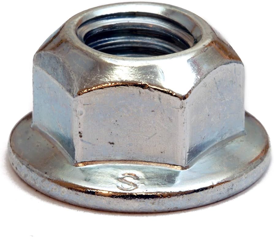 Picture of Brighton Best 523038 M6-1.00 Class 8 Hex Flange Locknut Metric Coarse Zinc Cr+3 Din 6927